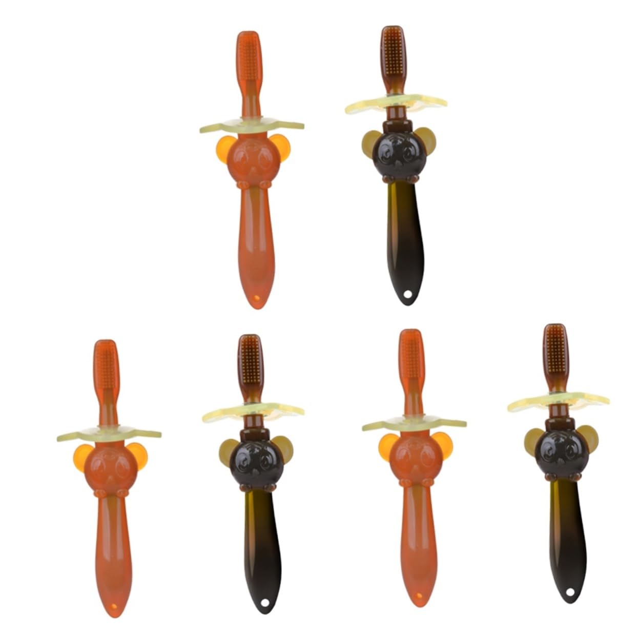 Didiseaon 6 Pz spazzola per l'addestramento del bambino baby toy spazzolino da denti in silicone per bambini spazzolino orale per bambini spazzolino da denti per 2 in 1
