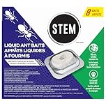 STEM Liquid Ant Baits, Destroys The Colony and Queen, for Indoor Use, 8 Spill Proof Bait Stations