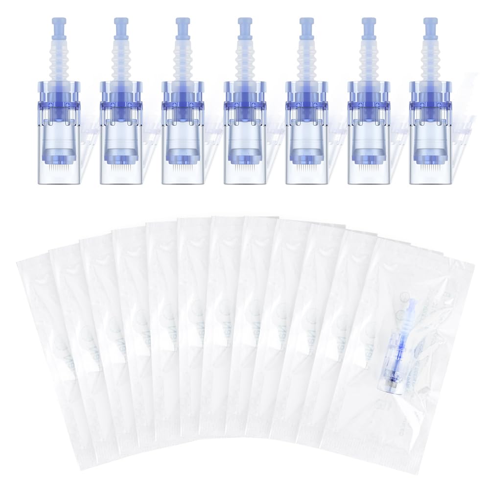 LOPHE Microneedling, 12 Pezzi Micro Aghi Penna Derma Micro Needling, Microneedle Nano Aghi con Regolabili a Baionetta(#12pin)
