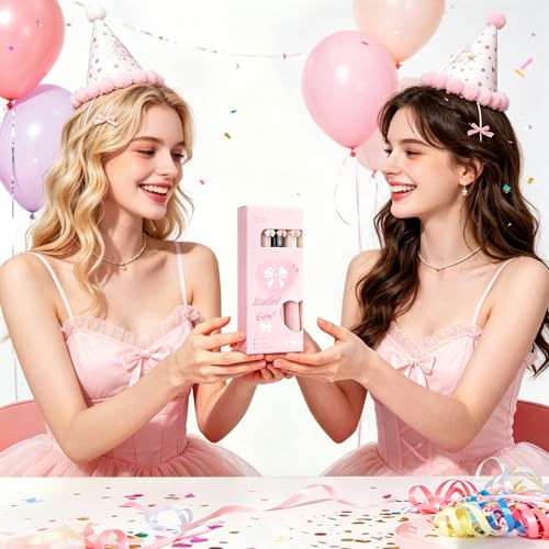 24 bolígrafos rosa con moño estilo coqueto miniatura 6