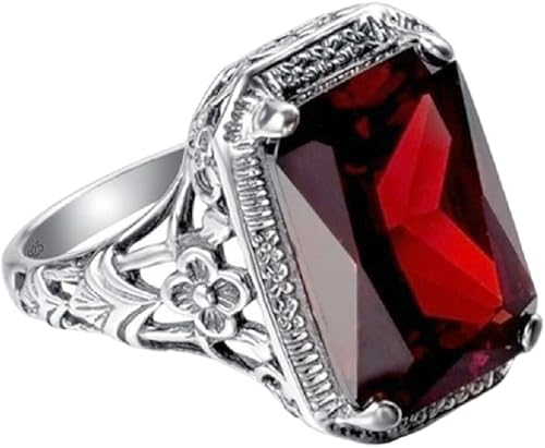 Elegante anillo de rubí de plata 925 de tanzanita natural de 3.5 quilates para mujer, tamaño 6-10