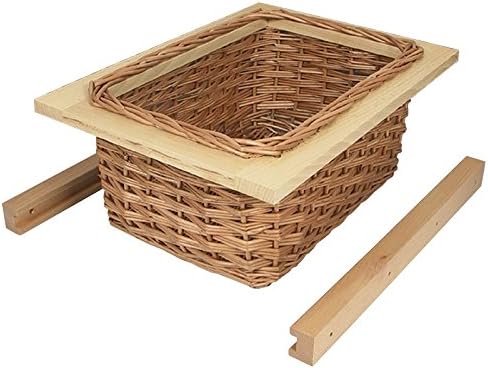 Munchen Pull Out Solid Beech Wicker Basket Includes Solid Beech Runners to Fit a 400mm Unit