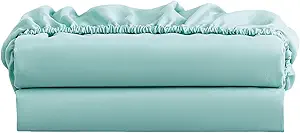 FreshCulture Queen Fitted Sheet Only 2 Pack - Hotel Quality Fitted Sheet Queen Size - Ultra Soft & Breathable - Brushed Microfiber - Deep Pocket - Cooling Fitted Sheets for Queen Size Bed (Spa Blue)