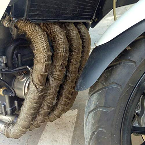 Osłona wydechowa 10 m samochód motocykl rura rura głowica ciepła turbo główny układ odprowadzania ciepła taśma owijana termiczna ze stali nierdzewnej opaski odprowadzania ciepła (Kolor: Czarny-10 m)