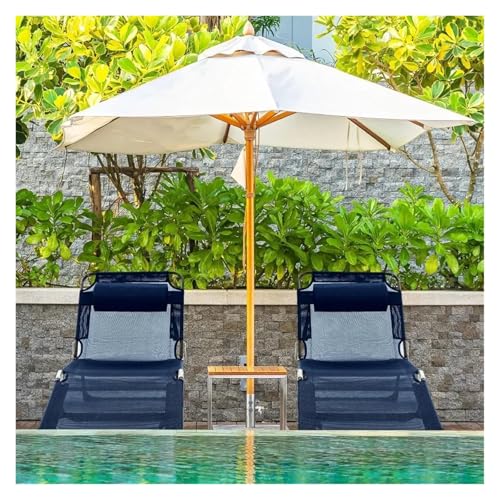 Lot de 2 chaises longues pliantes bleu foncé avec dossier réglable - 3