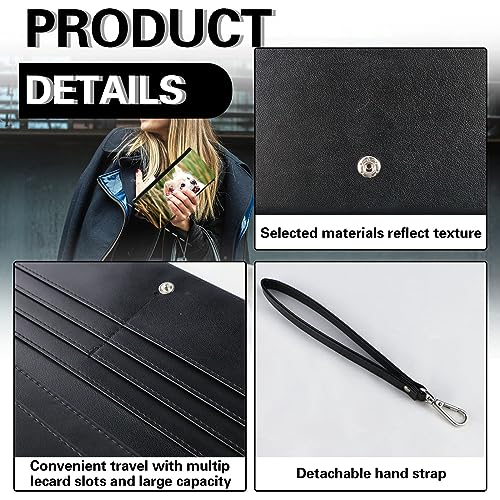 2pcs Sublimation Heat Transfer Wallet Blank, Fashion Ladies Leather Wallets, Large Capacity Secure Buckle Leather Clutch Wallet, DIY Craft Long Purse for Women Girl Gift (2pcs)3