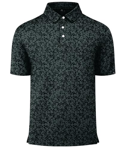 SwissWell Polo Hombre Manga Corta UPF 50+ Golf Polos Secado Rápido Transpirable Tenis Polo Camisetas Estampadas de Verano Casual T Shirt