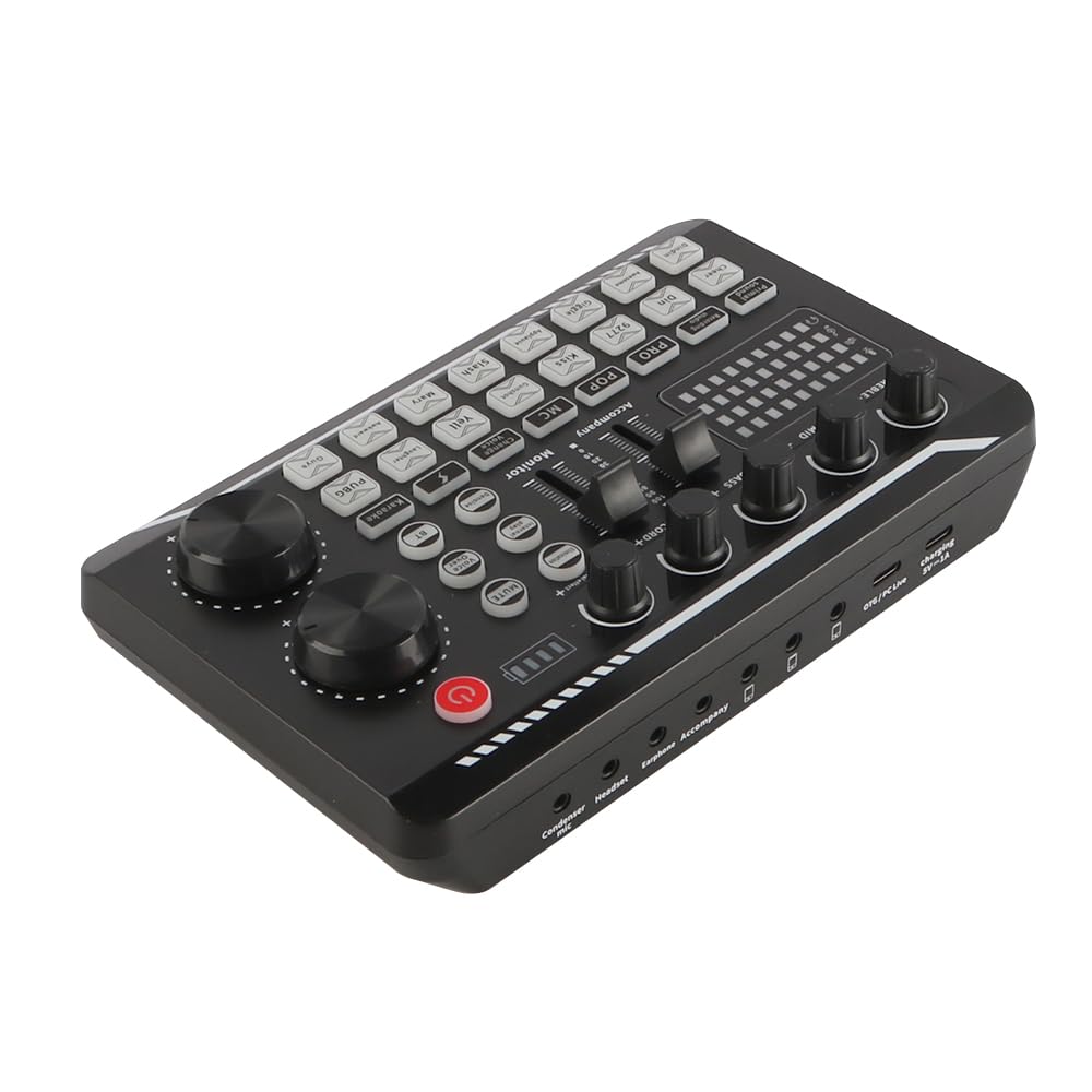 Carte d'effets sonores Carte Son Compatible Bluetooth avec Plusieurs Effets sonores Carte Son en Direct Interface de mixage DJ pour Le Streaming de podcasts et de Jeux