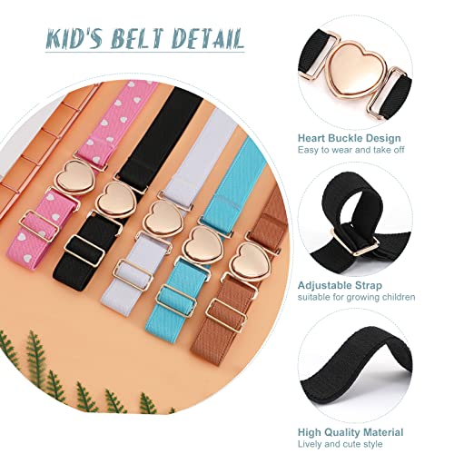 WHIPPY Kids Elastic Stretch Belts Adjustable Heart-Shaped Toddler Cowgirl Waist Belt for Boys Girls Dresses4