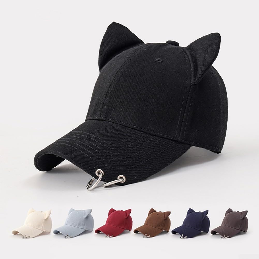 Gorra Algodón Poliéster Orejas Gato para Divertido Unisex Gorra