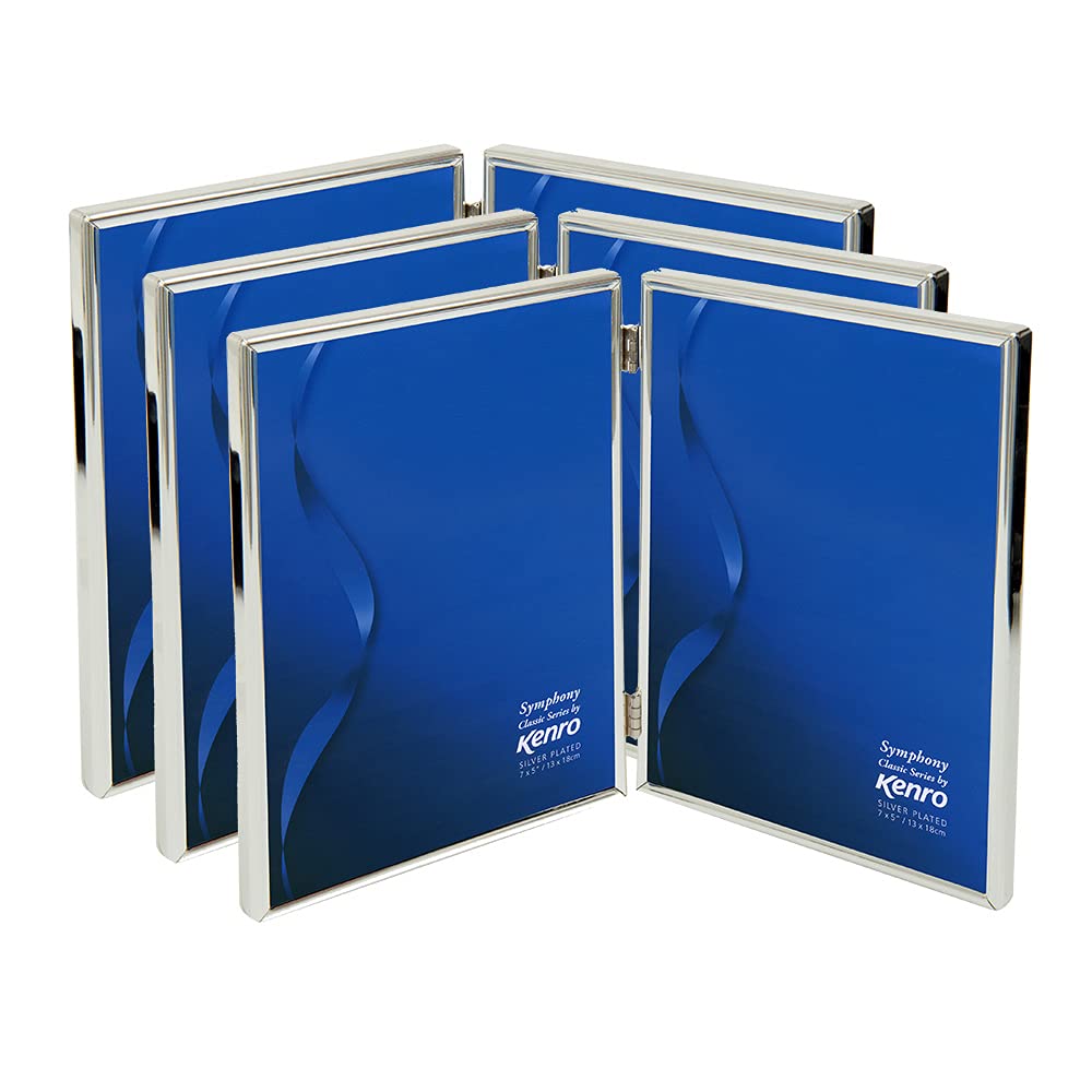 Kenro Silver Box Of 3 Plated Twin Photo Frame For 2 Photos 2.5X3.5 Inch / 6X9cm Symphony Classic Series - Sy0509/2