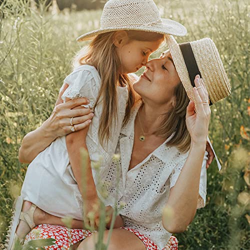 Evil Eye Necklace 18K Gold Plated Necklaces Dainty Sunflower Coin Pendant Thin Gold Chain Cute Smiley Face Beaded Choker Herringbone Necklaces for Women Girls by OXOXEYE3