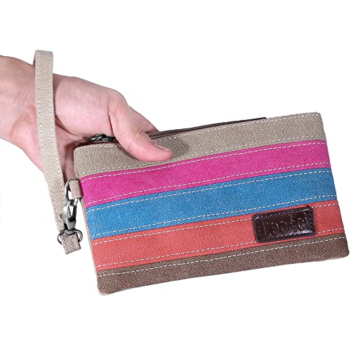 Lecxci CSWB002 Canvas Wristlets Bag Clutch Purses Wallet Slim Credit Card Holder Clutch thumb #6