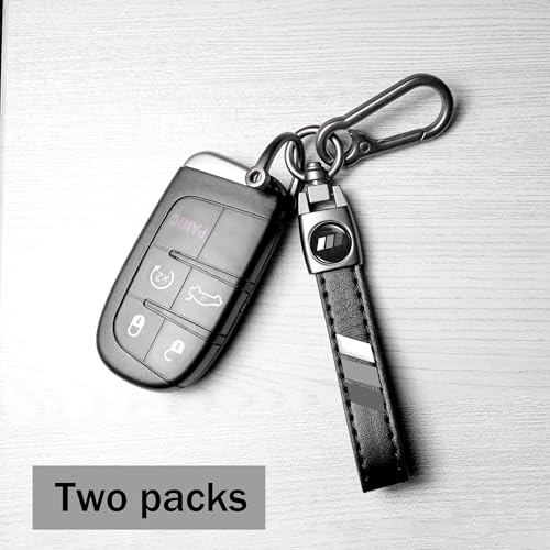 Image of YOSRTER 2PCs Leather Keychain for Toyota Tacoma 4Runner Tundra TRD Camry Rav4 Aluminium alloy Key Chain with key Ring