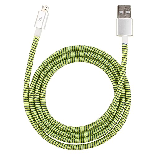 Image of Spiral Cable Protector, Data Cable Protective Sleeve, Headphone Saver, Charger Protective Cover, Wire Repair /Strain Relief Cable Wrap Tube for USB Data Cable Headphone Cable (Green+purpal)