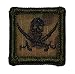 Pirate Jolly Roger 1x1 inch Military Patch / Morale Patch - Multicam