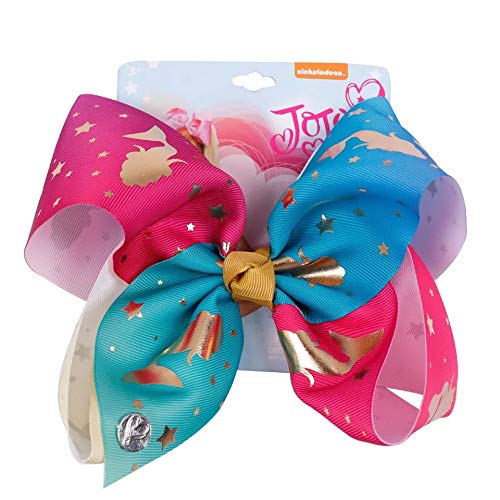 JoJo Siwa Large Bow Hairpins Gold Mermaid Printed Hair Bow Clips - Color 2