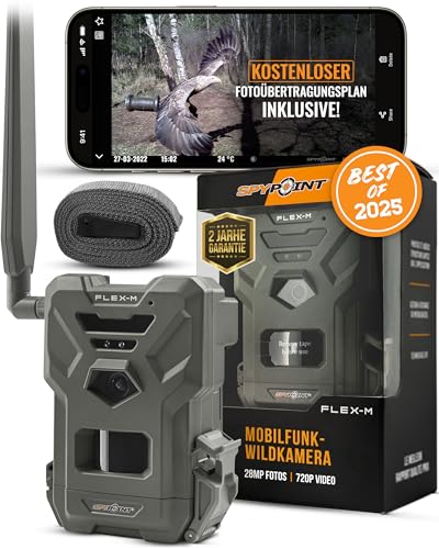 Spypoint Flex-M - Wildkamera mit Foto- & Videoübertragung, 28 Megapixel, Wildtierkamera mit...