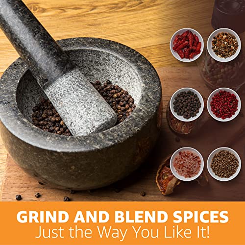 Priority Chef GM-PC-BMP01 Heavy Duty Large Mortar And Pestle Set,100% Granite, Non Slip Base, Make Fresh Guacamole, Salsa, Pesto, Stone Grinder Bowl thumb #7