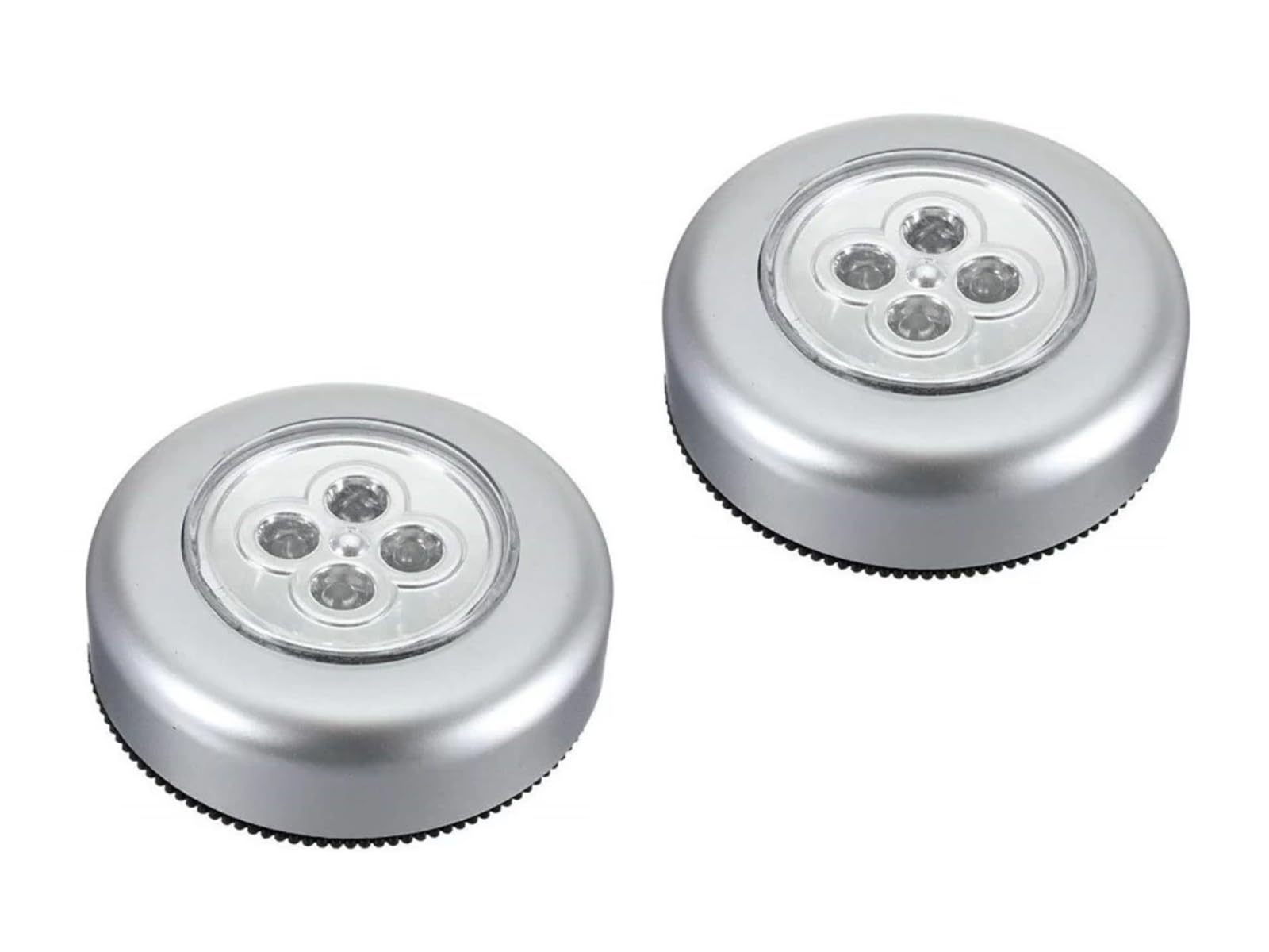 Combo Pack 4LED Touch Self Stick and Click Lights Push On/Off Light Battery Operated - Pack of 2 (Silver)-image-34