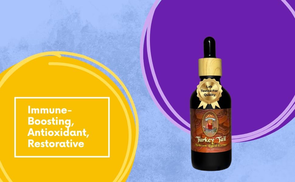 Turkey Tail Mushroom Extract Tincture, 2oz (60ml-Vegan-Non-GMO-Gut Health-Third Party Tested- Supplement - Image 2