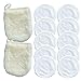 Reusable Makeup Remover Pads and Microfiber Face Cleansing Gloves | 12 Pack with Laundry Bag | 100% Organic Bamboo Cotton | Eco-friendly | Waste Free | Luxury