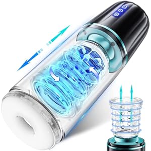 Elektrische mastubrator voor mannen, 7 stuw- en rotatiefuncties, 50 dB, superstil, handsfree, handvrij, automatische masturbeer voor mannen, 3D vagina penis stimulator blowjob speelgoed