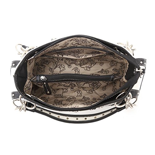 Premium Rhinestone Western Women's Metal Skull Handbag Purse Matching Wallet in 3 colors.4