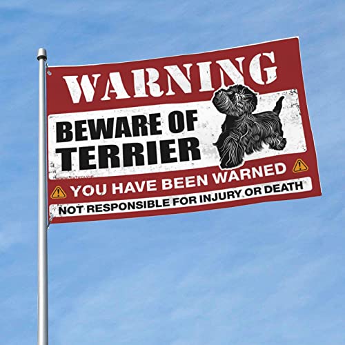 Drapeaux cool pour les gars Beware of Terrier accessoires de grotte homme