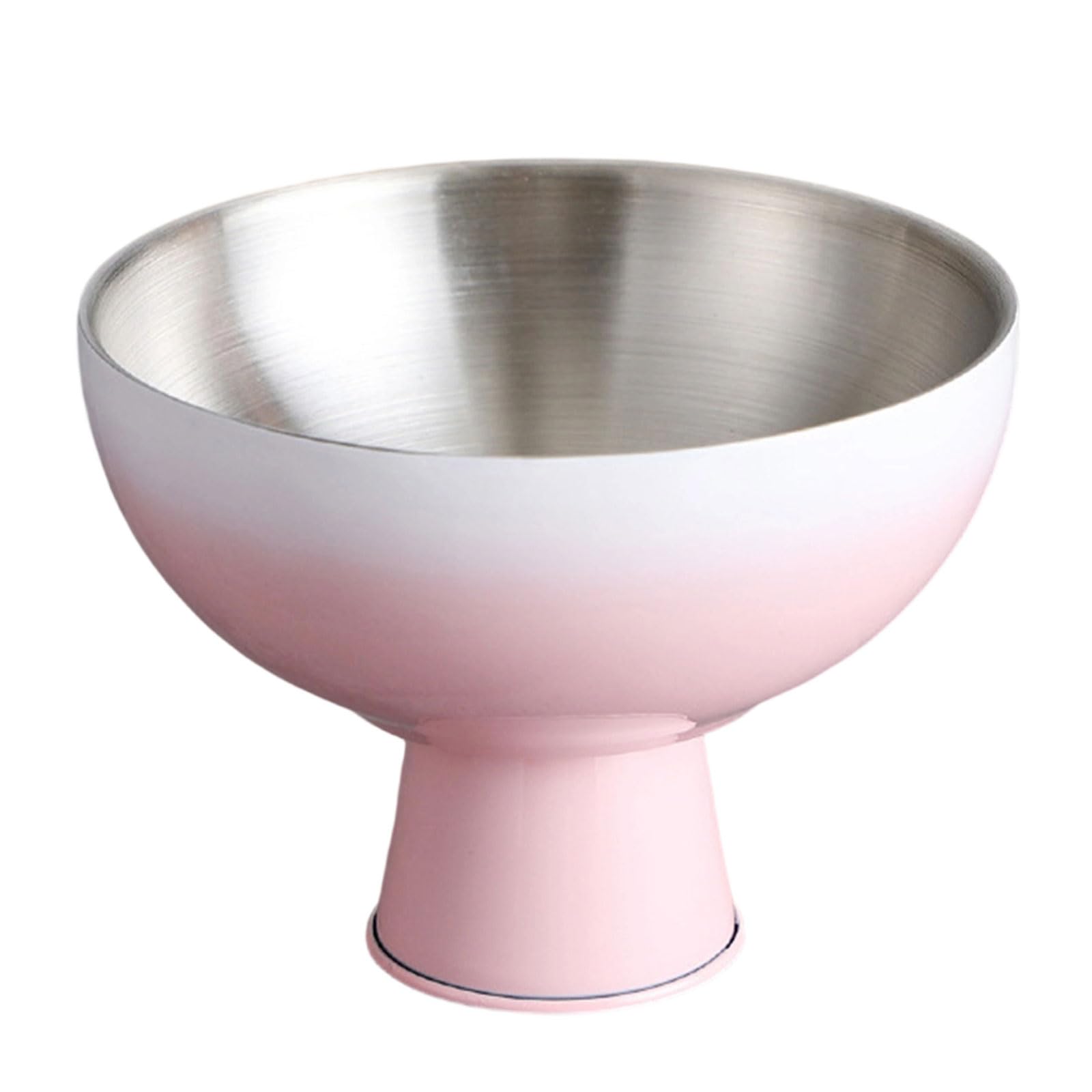 Greabuy Walled Stainless Steel Ice Cream Cup Sundae Bowl with Footed Design Dishwasher Safe Dessert Cup for Yogurt Puddings Salad Ice Cream Container