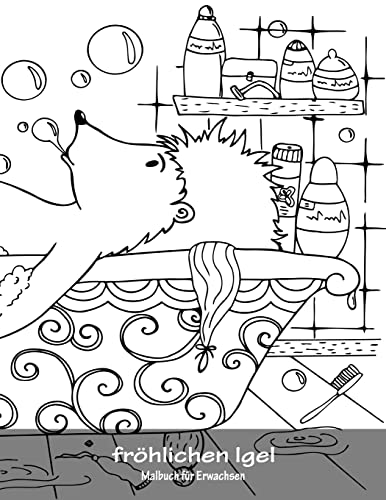 fröhlichen Igel-Malbuch für Erwachsene 1 (German Edition)