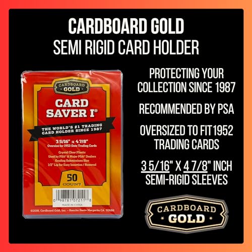 200 Cardboard Gold Card Saver 1 Semi-rigid Card Holders -PSA Submission Size