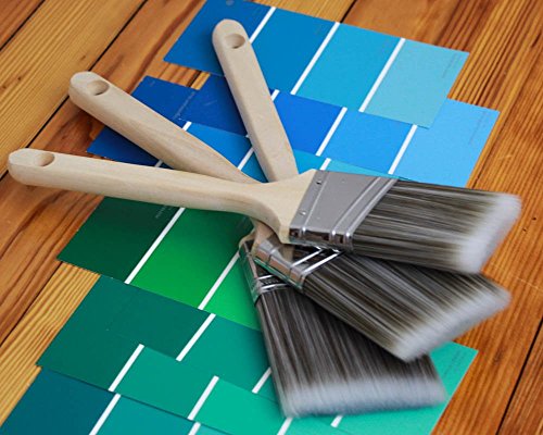Pro Grade - Paint Brushes - 6 Pack Variety Angle Paint Brushes