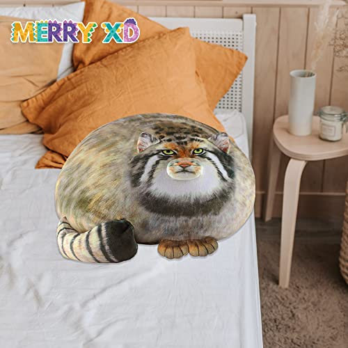 Merryxd Cat Plush Body Pillow, 16Inch Soft Steppe & Kitten Plushies, Cute Stuffed Animals, Pallas Cat & Fox & Raccoon Plush Pillows, Comfortable Big Plush Toys Gifts For Kids, Girls, Boys, Girlfriend #TOP4