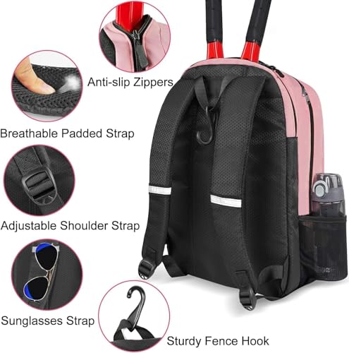 Image of Ytonet Tennis Bag Tennis Backpack for Women Men 2 Rackets