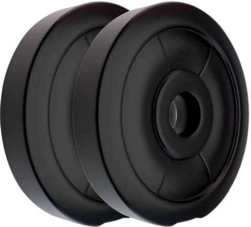 Qura-N 20kg PVC Weight Lifting Plates Set (10kg x 2) | Durable Black Weight Plates for Home Gym, Strength Training & Fitness Workouts