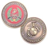 USMC School of Infantry Camp Pendleton Challenge Coin - Marine Corps SOI Military Coins - Designed by Marines for Marines - Officially Licensed