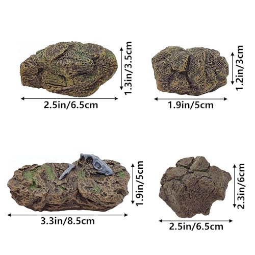 HAOBIN 4pcs Artificial rocks miniature rocks Simulated miniature rocks Miniature garden rocks Miniature garden accessories Ornaments for decorating miniature fairy gardens - Image 2