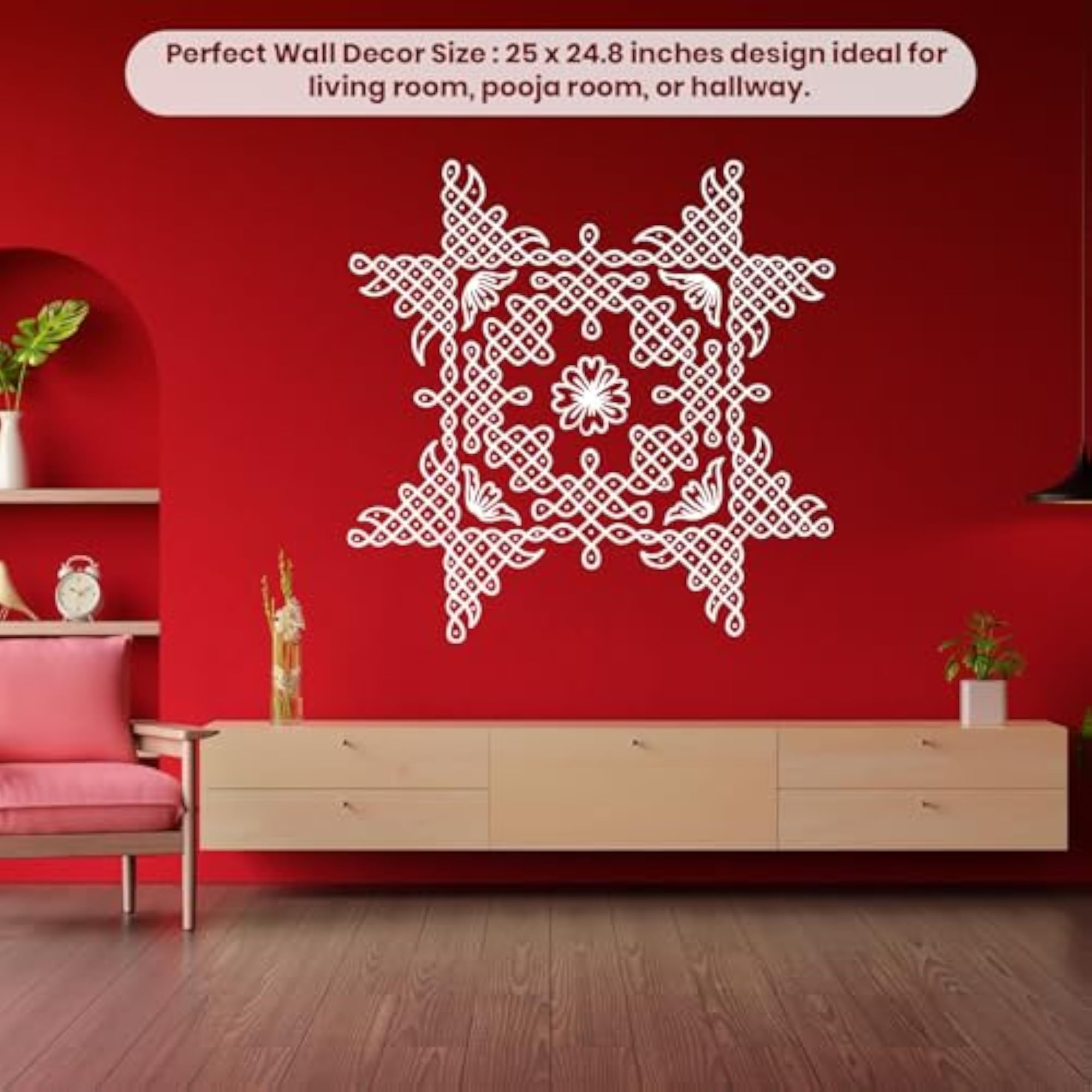 Kolam Wall Stickers Big Size for Home Decor, Traditional Design