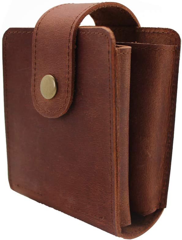 boshiho Playing Card Case, Genuine Leather Double Playing Cards Deck Holder for Magicians and Poker Players, Camping Holidays Trips