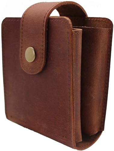 Vista 7 de boshiho Funda de naipes de cuero genuino doble para magos y jugadores de póquer, viajes de vacaciones de campamento Doble cubierta