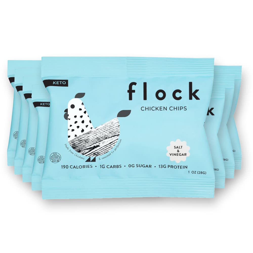 Flock Keto Chicken Skin Chips Salt and Vinegar Flavor