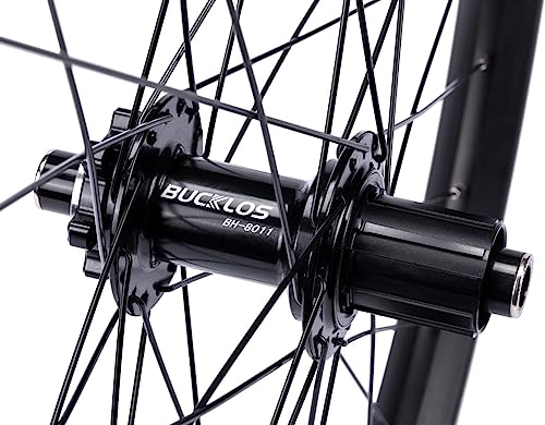 Bucklos 27.5/29 Inch Thru Axle Boost Mtb Wheelset, Front 15 * 110Mm Rear 12 * 148Mm Disc Brake Mountain Bike Wheel, Al6061 32H 1.9/2.5 Double Wall Clincher Dual, Fit 8 9 10 11 Speed Cassette Xc Am Dh #TOP3