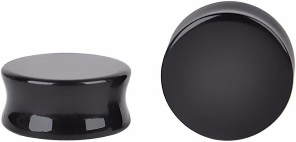 1 Pair Natural Obsidian Stone Double Flared Flesh Tunnels Ear Plugs Gauges Stretcher Expander
