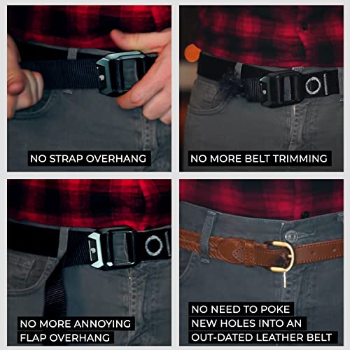 Magnetic Belt 1.25” | Nylon Web Magnet Belt with Aluminum Buckle | Adjustable Casual Belt | Men, Women & Kids (Black)2