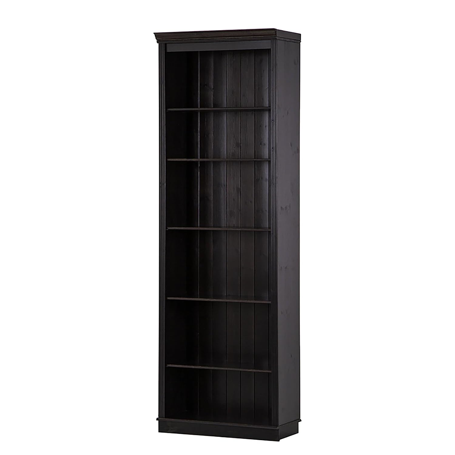 Anita Bookcase 6 open with 1 unit in havana lacquer, 74x37x223 cm