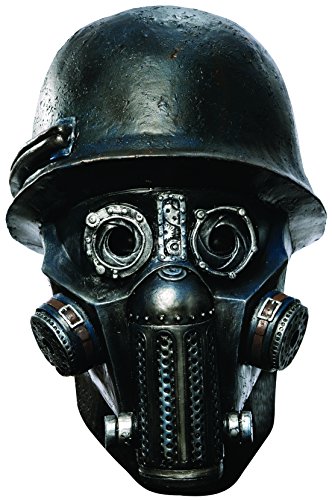 Rubie's Men's Sucker Punch Gas Mask Zombie Deluxe Overhead Mask, Black, One Size