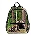 Kindergartentasche Wald Braunbär Bunte Schultasche für Jungen Mädchen Reiserucksack Kinderrucksack 25.4x10x30 cm