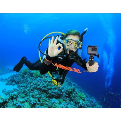 Image of Action Camera Non-Slip Handler Floating Hand Grip Holder Mount w /Steel-cored Safety Strap for GoPro Insta360 Akaso Underwater Camcorder Scuba Diving Snorkeling Surfing Rafting Kayaking Selfie Stick