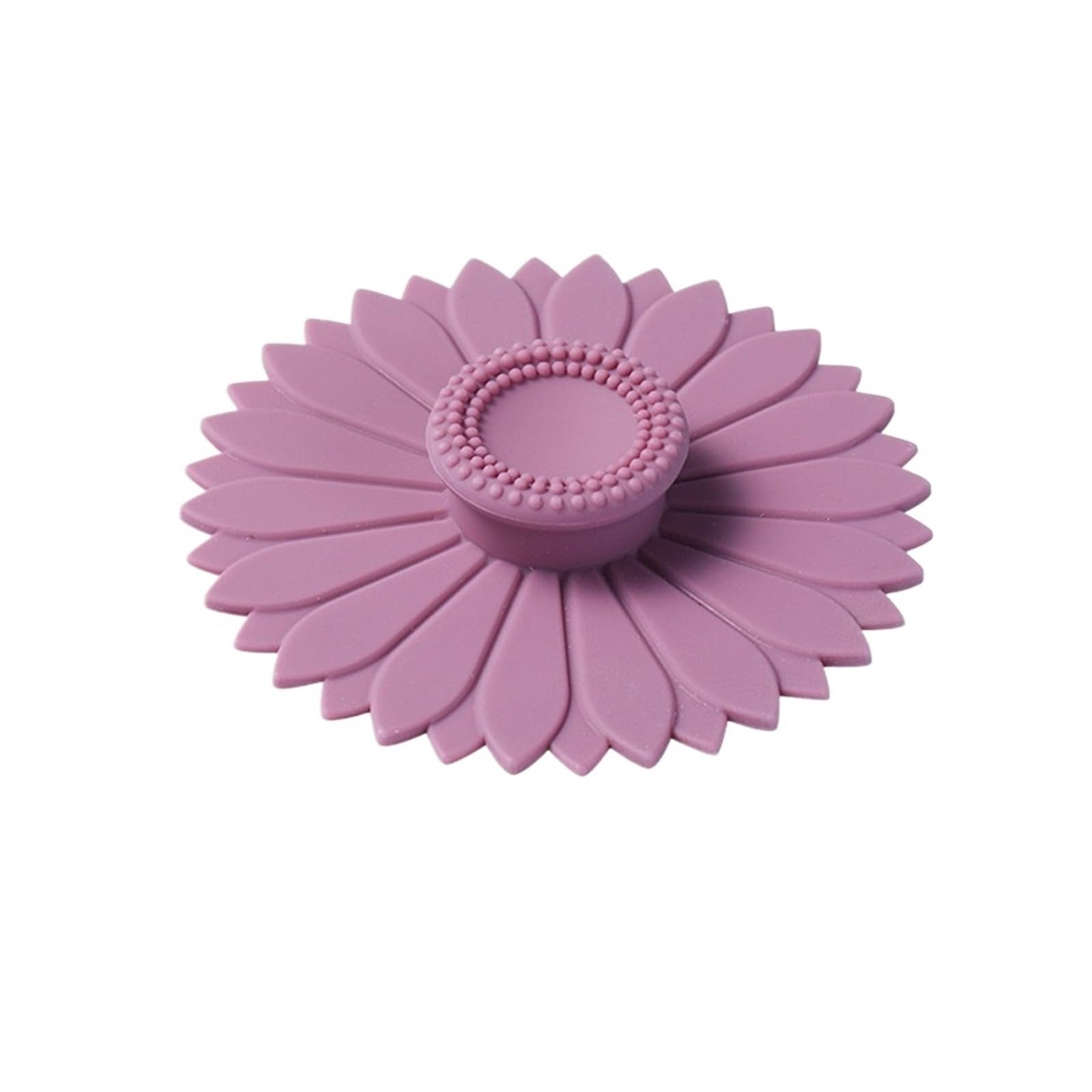 5Pcs Silicone Cup Lid With Handle Dustproof Leakproof Ceramic Mug Sealed Cover Suction Coffee Tea Lids Kitchen For Mugs(Purple)